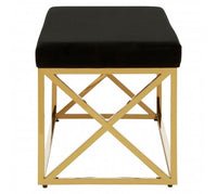 Olivia's Aria Black Velvet / Gold Finish Bench