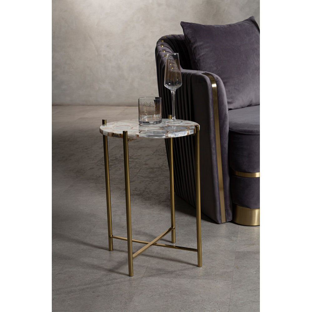 Olivia's Boutique Hotel Collection - Natural Agate Side Table