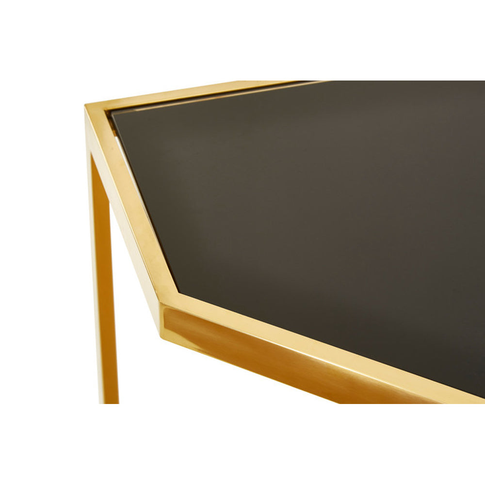  Premier-Olivia's Luxe Collection - Black Geometric Top Console Table-Black 933 