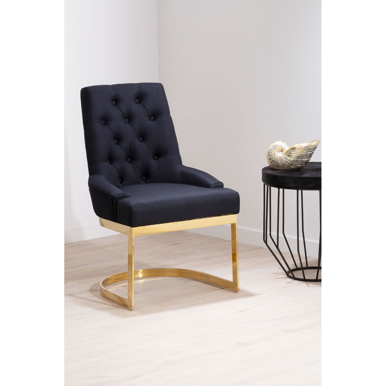  Premier-Olivia's Boutique Hotel Collection - Anna Dining Chair Black Fabric-Black 925 