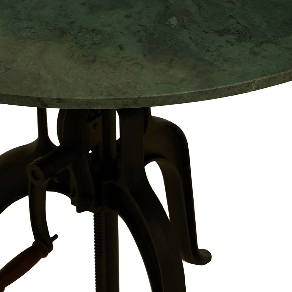 Olivia's Soft Industrial Collection - Vascas Bar Table in Green Marble & Iron