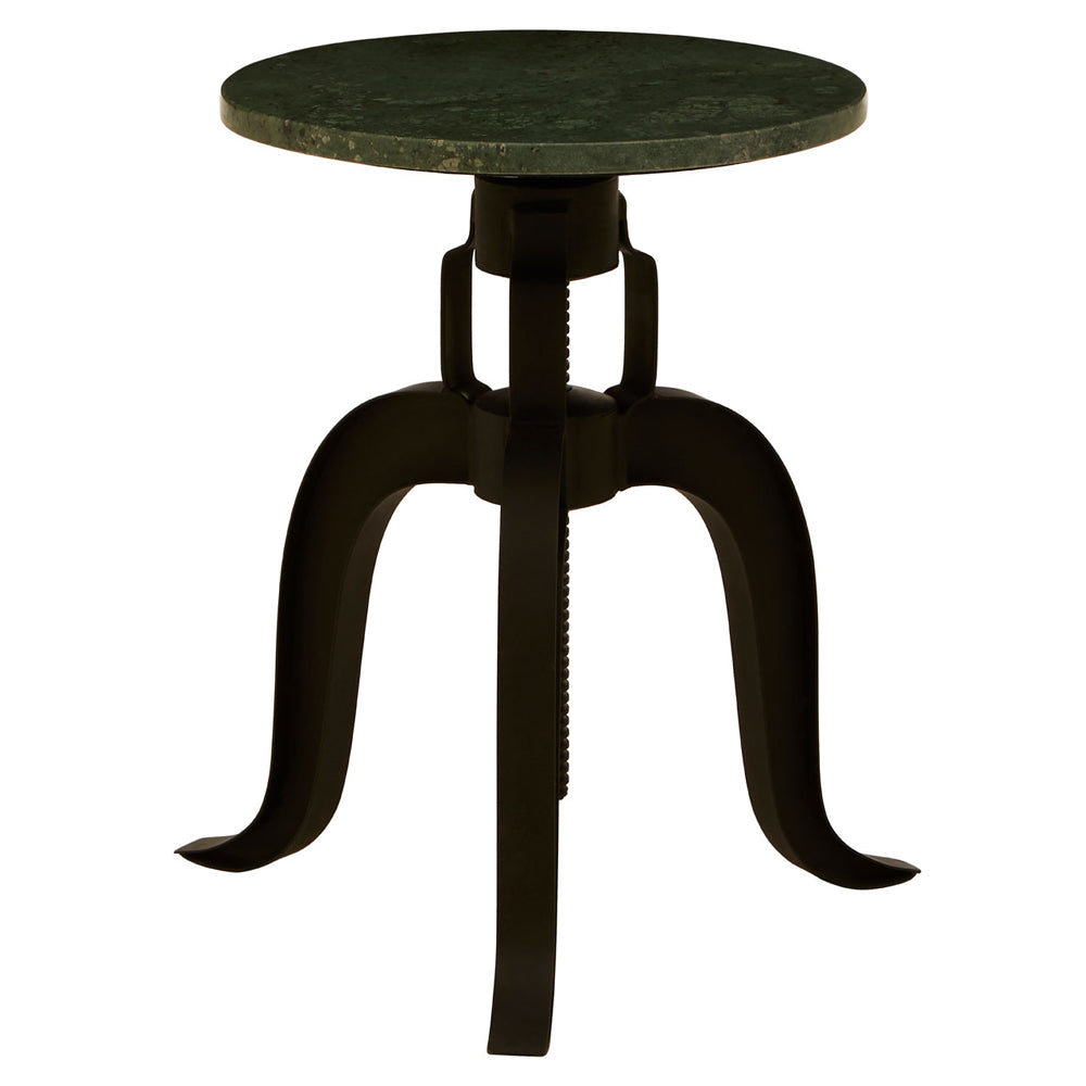Soft Industrial Collection Vascas 3 Legged Bar Stool with Green Marble Top Premier 1
