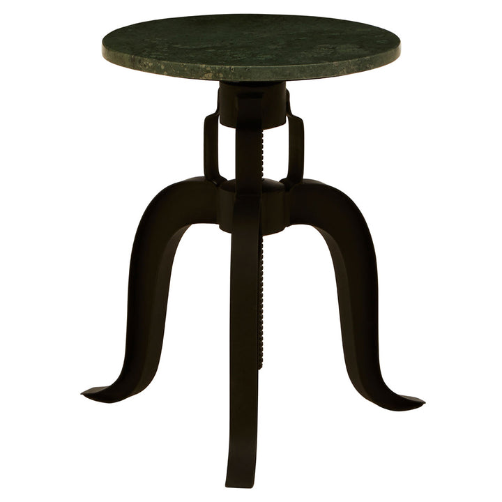 Soft Industrial Collection Vascas 3 Legged Bar Stool with Green Marble Top Premier 1