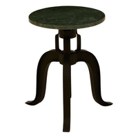 Olivia's Soft Industrial Collection - Vascas 3 Legged Bar Stool with Green Marble Top