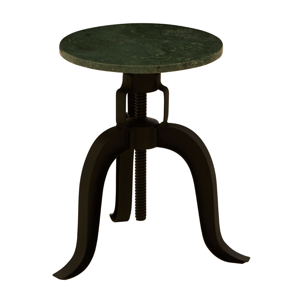 Olivia's Soft Industrial Collection - Vascas 3 Legged Bar Stool with Green Marble Top