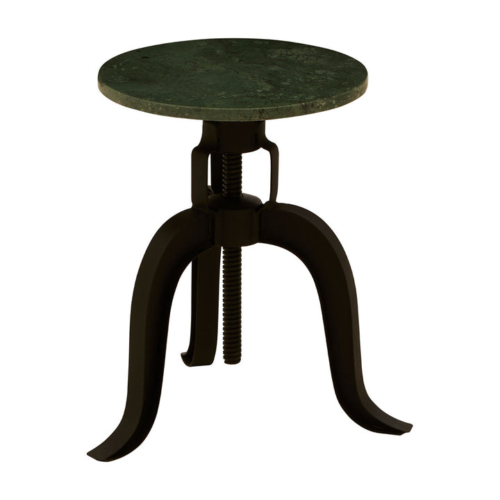 Soft Industrial Collection Vascas 3 Legged Bar Stool with Green Marble Top Premier 2