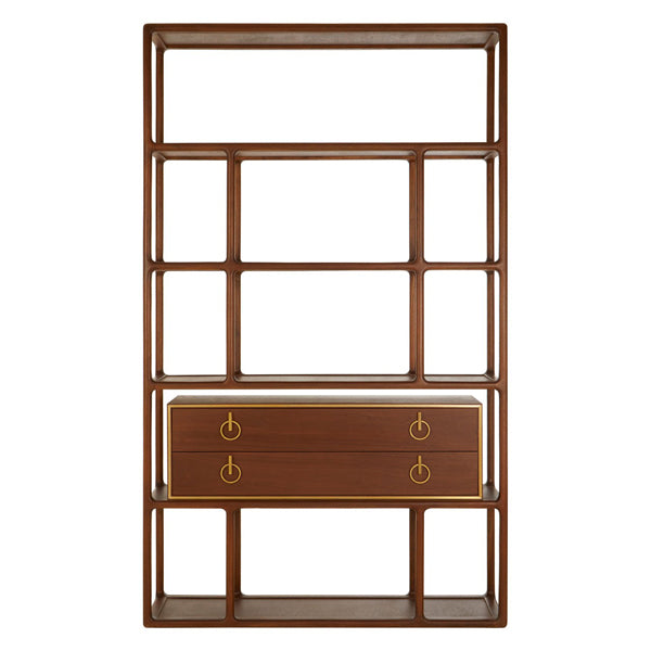  Premier-Olivia's Boutique Hotel Collection - Louise Bookshelf-Brown, Gold 149 