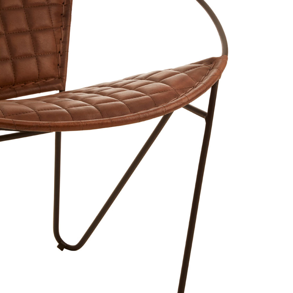 Olivia's Soft Industrial Collection - Buffer Rounded Chair in Brown