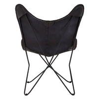 Olivia's Soft Industrial Collection - Buffs Leather Butterfly Chair in Black