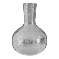 Olivia's Saira Bottle Vase Hammer Silver Effect