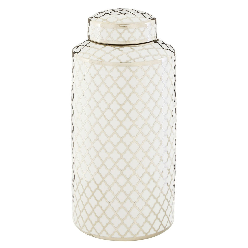 Olivia's Renne Jar White And Silver