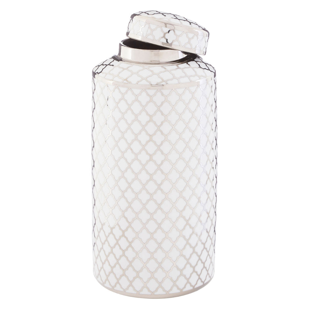 Olivia's Renne Jar White And Silver