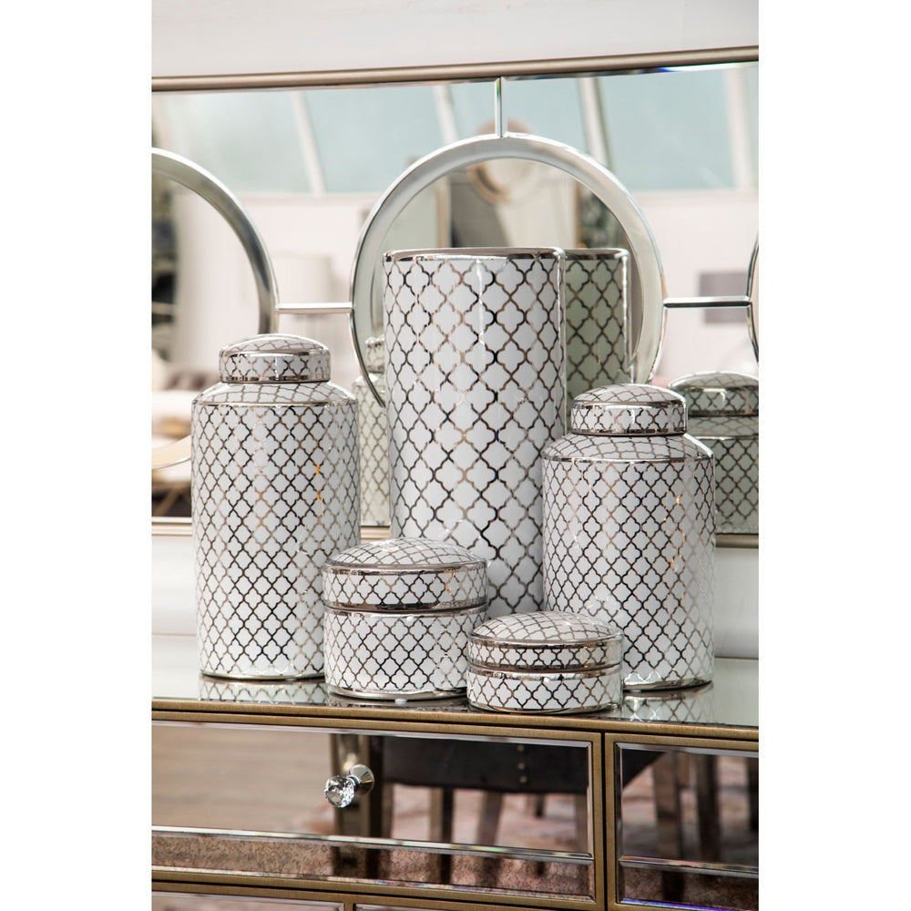 Olivia's Renne Jar White And Silver