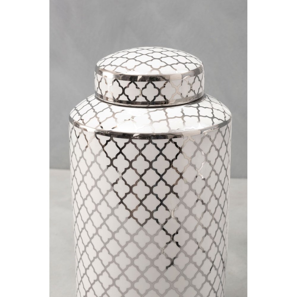 Olivia's Renne Jar White And Silver