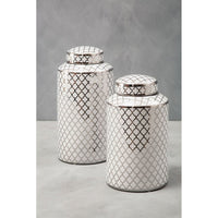 Olivia's Renne Jar White And Silver