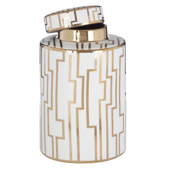 Ariana Small Jar - White & Gold Premier 4