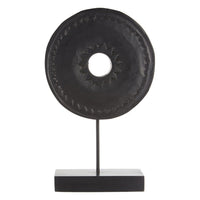 Olivia's Black Wooden Disc Sculpture Large