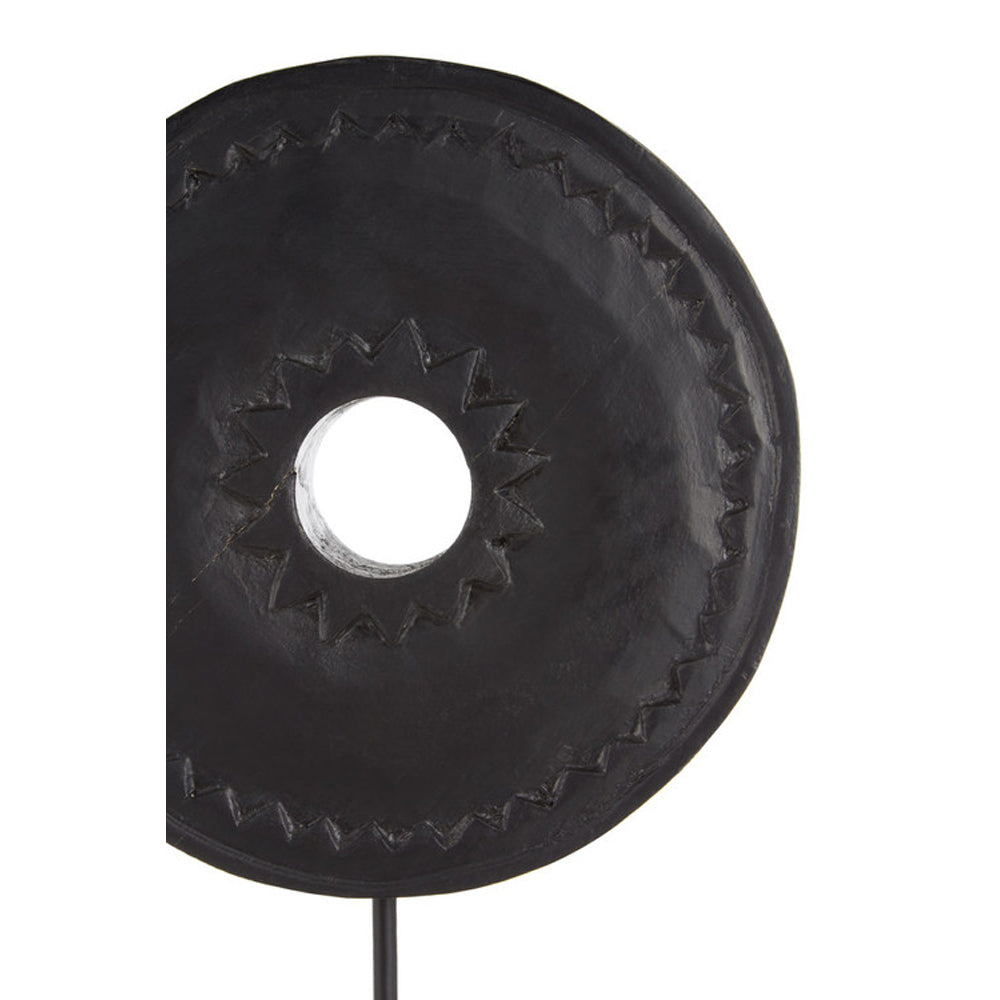 Olivia's Black Wooden Disc Sculpture Large