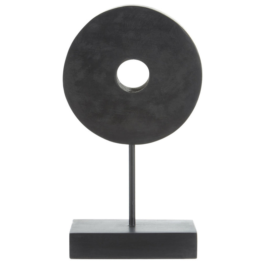  Premier-Olivia's Black Wooden Disc Sculpture Small-Black 861 