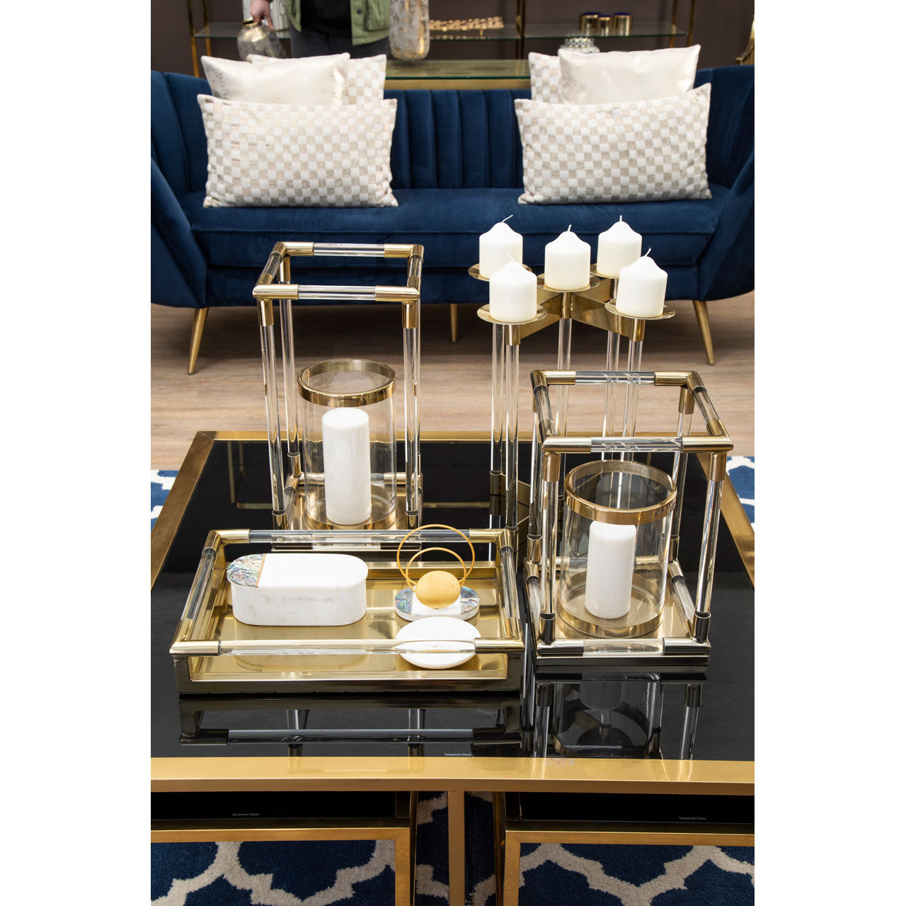  Premier-Olivia's Luxe Collection - Libby Candle Holder Candelabra-Gold 853 