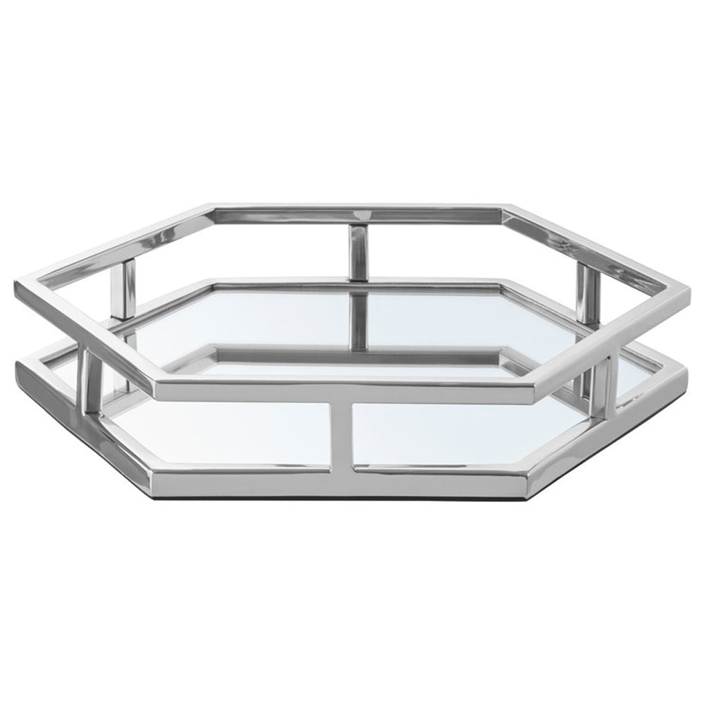 Olivia's Luxe Collection - Hexagonal Silver Mirror Tray