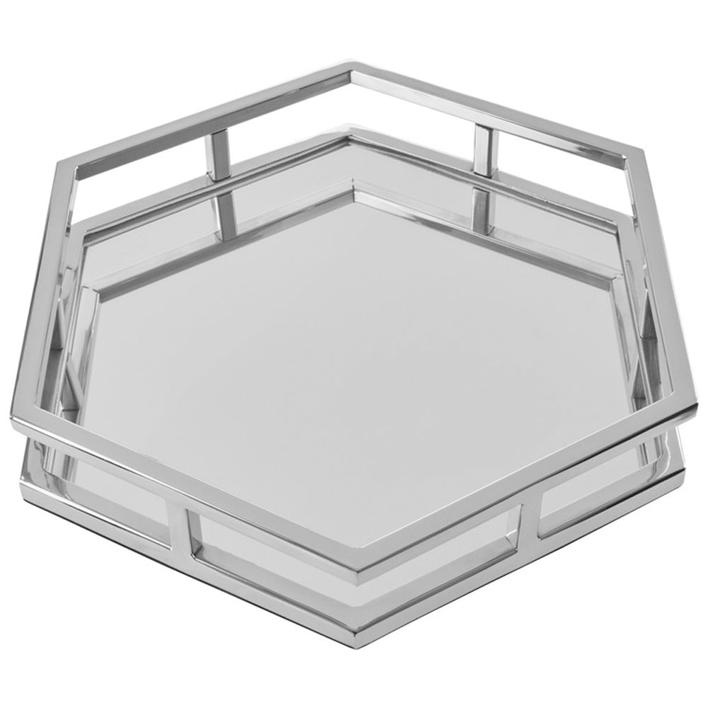 Olivia's Luxe Collection - Hexagonal Silver Mirror Tray