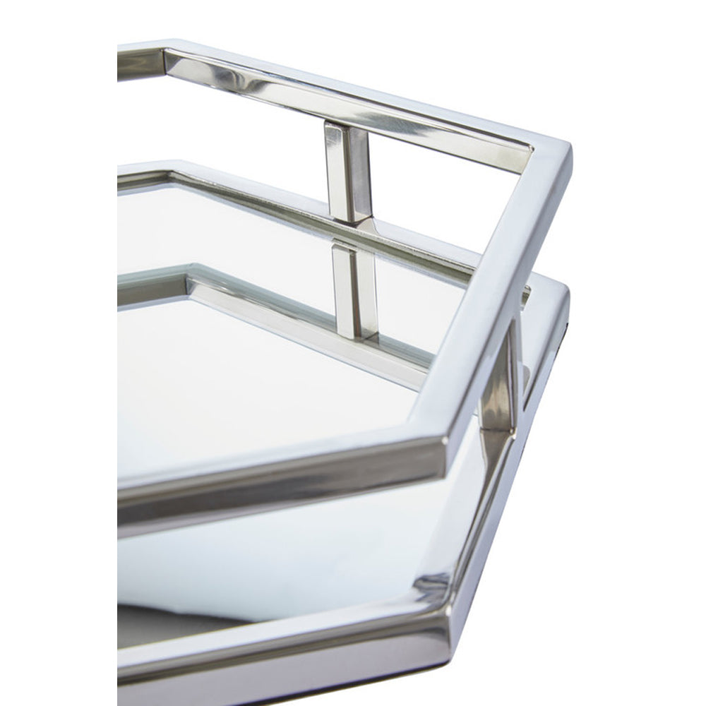 Olivia's Luxe Collection - Hexagonal Silver Mirror Tray