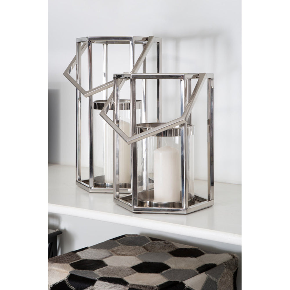 Olivia's Luxe Collection - Hexagonal Silver Lantern Large