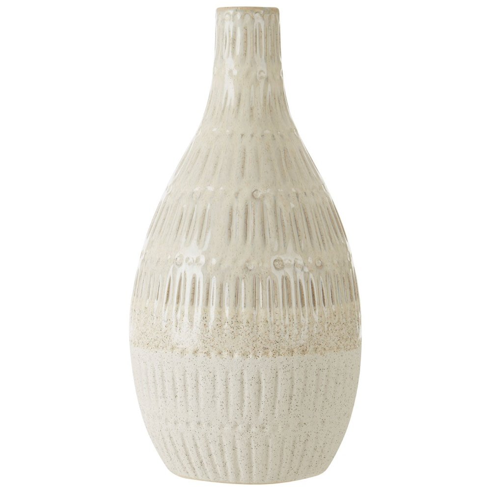 Olivia's Stefi Medium Bottle Stoneware Vase in White