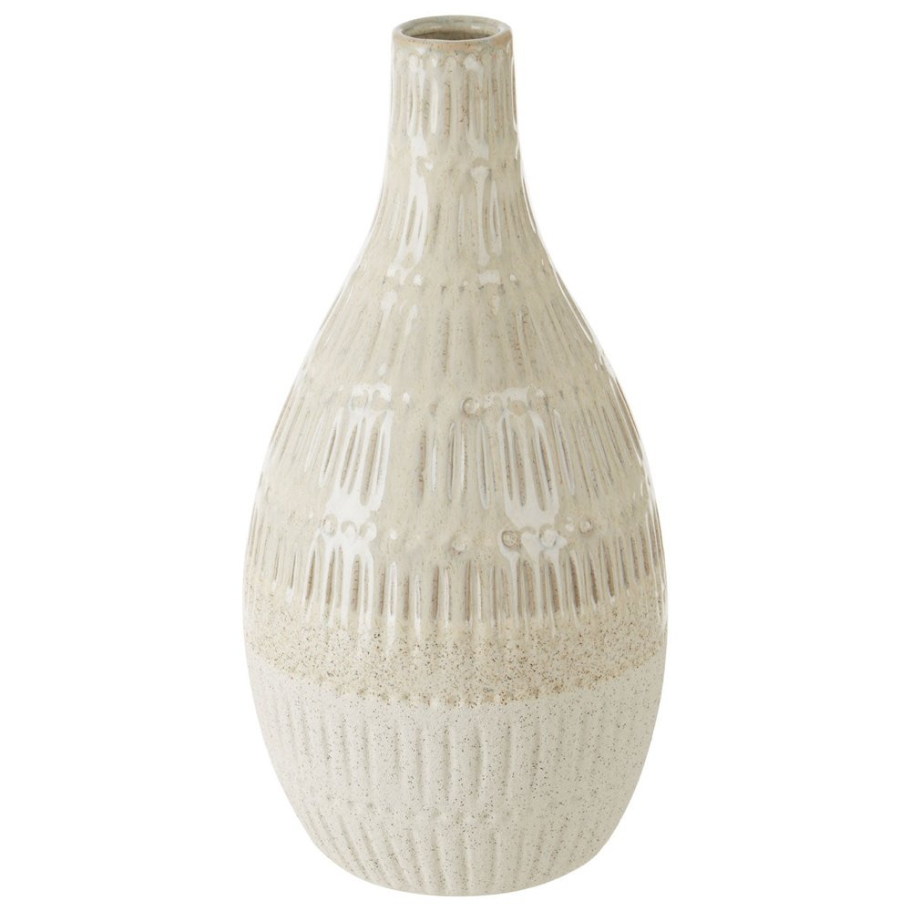 Olivia's Stefi Medium Bottle Stoneware Vase in White