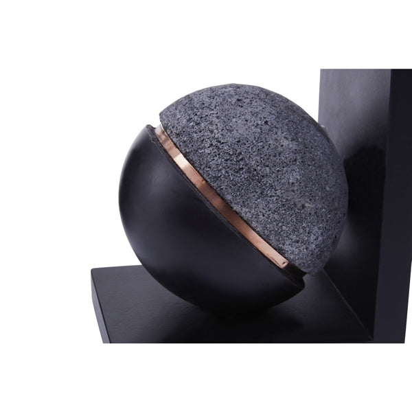 Olivia's Petra Lava Stone Bookend Copper Bookend Grey And Black