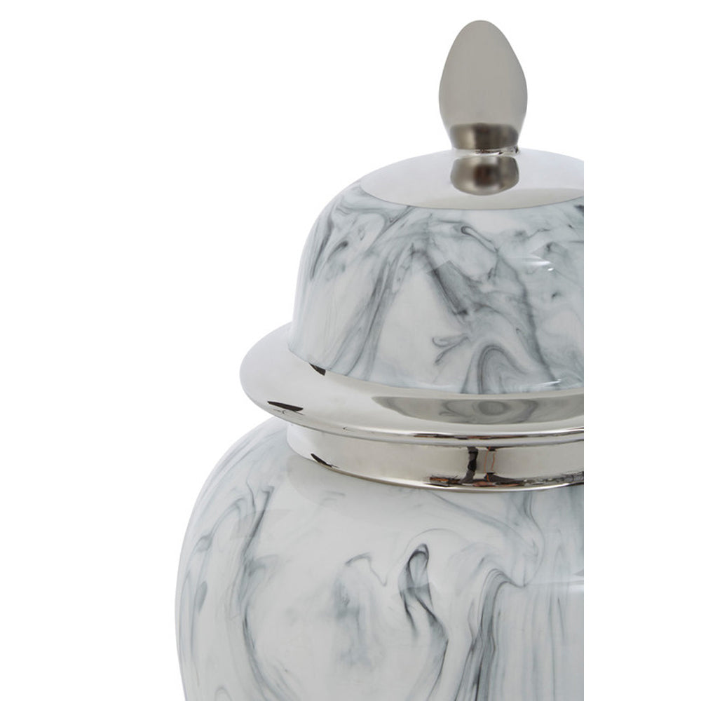 Olivia's Luxe Collection - Marble Effect Ceramic Jar Large