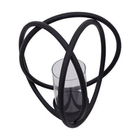 Olivia's Abi Matt Black Medium Candle Holder