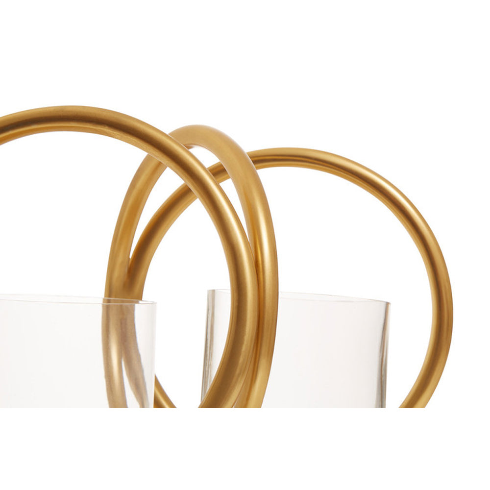  Premier-Olivia's Boutique Hotel Collection - Double Ring Gold Candle Holder-Gold 813 