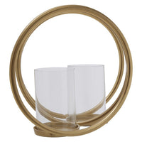 Olivia's Boutique Hotel Collection - Abi Medium Double Gold And Clear Candle Holder