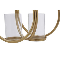 Olivia's Boutique Hotel Collection - Abi Medium Double Gold And Clear Candle Holder