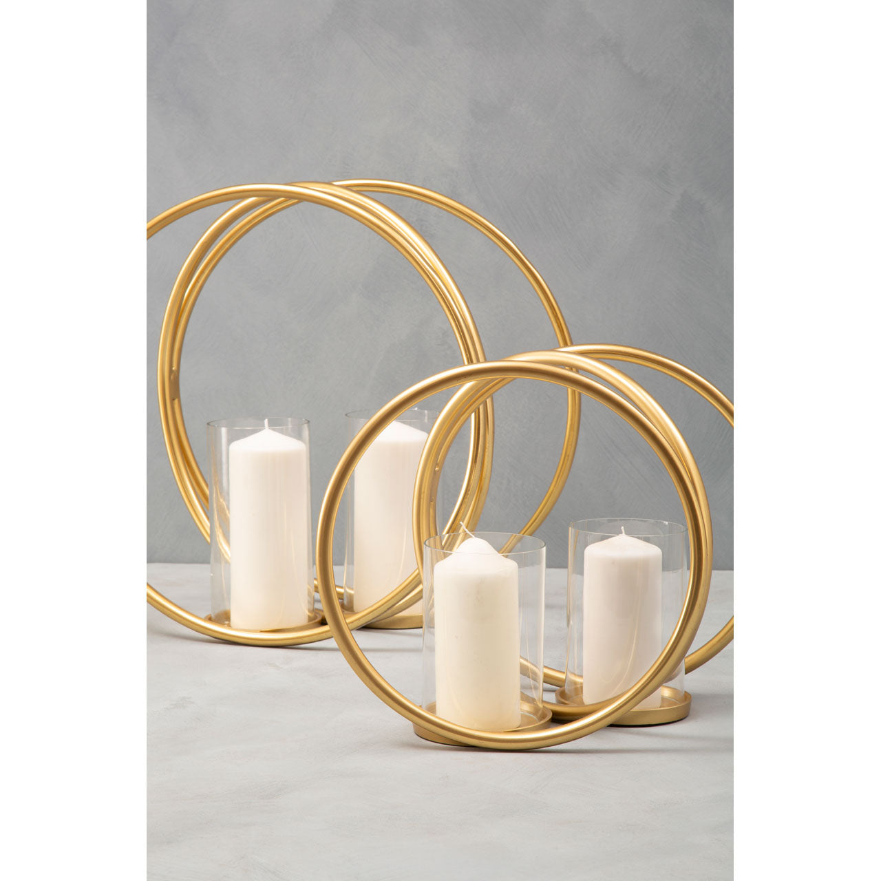 Olivia's Boutique Hotel Collection - Double Ring Gold Candle Holder