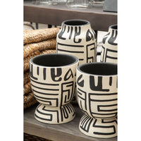 Olivia's Abstract Pattern Vase White & Black Small