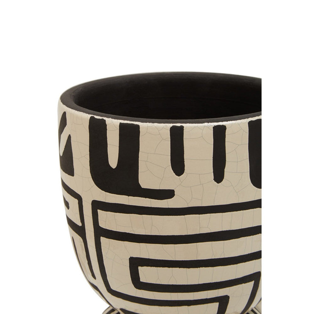 Olivia's Abstract Pattern Vase White & Black Small