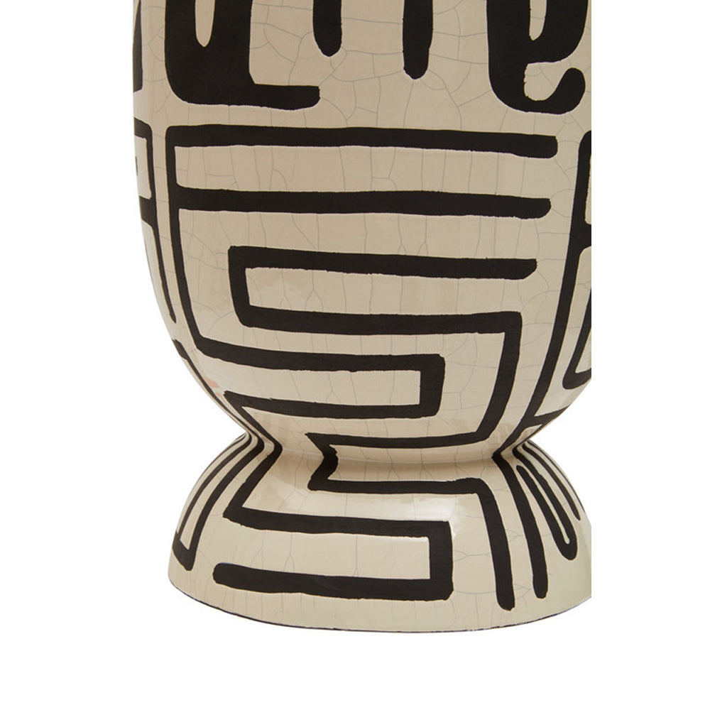 Olivia's Abstract Pattern Vase White & Black Small