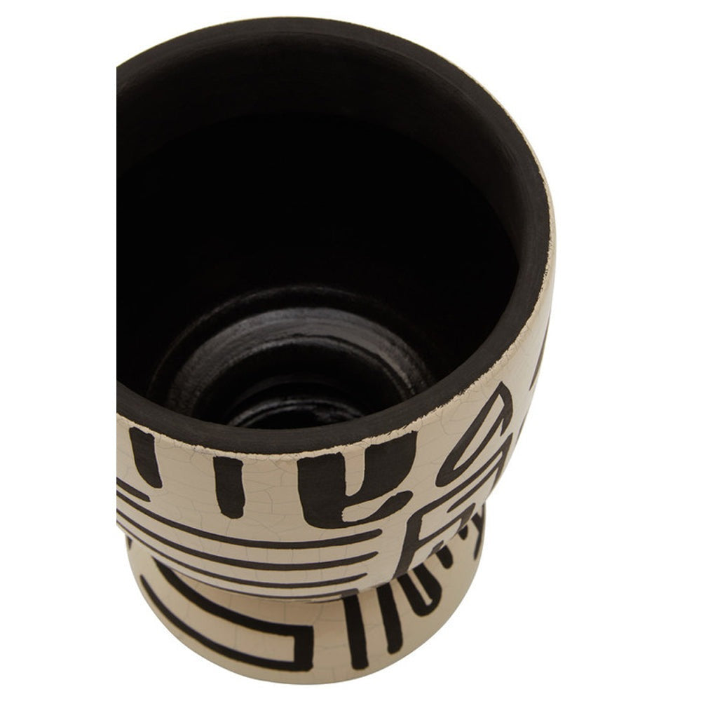 Olivia's Abstract Pattern Vase White & Black Small