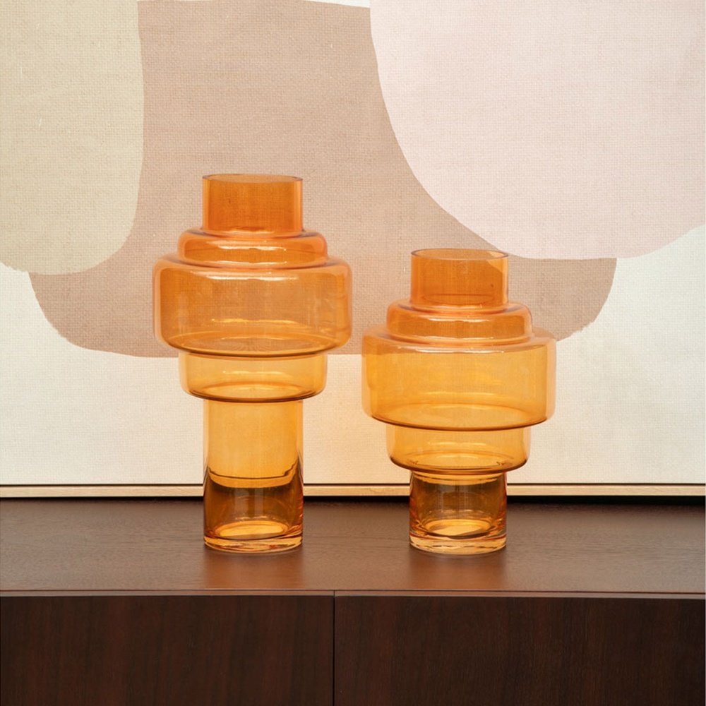 Olivia's Cadence Large Orange Glass Vase