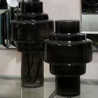 Olivia's Cadence Small Glass Vase in Black Smoke