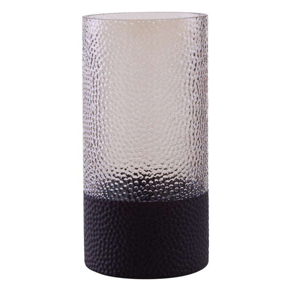 Olivia's Cova Embossed Glass Vase Smoked And Black