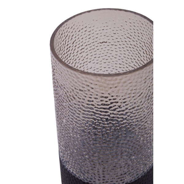 Olivia's Cova Embossed Glass Vase Smoked And Black