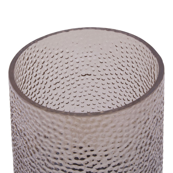 Olivia's Cova Embossed Glass Vase Smoked And Black