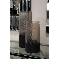 Olivia's Cova Embossed Glass Vase Smoked And Black