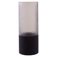 Olivia's Cova Embossed Glass Vase Smoked And Black