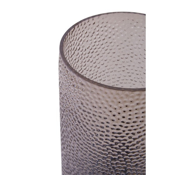 Olivia's Cova Embossed Glass Vase Smoked And Black