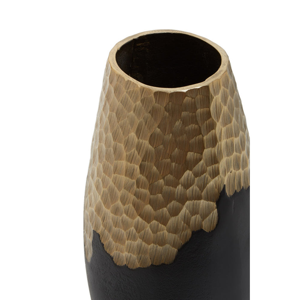 Olivia's Luxe Collection - Black And Gold Dimpled Vase Small